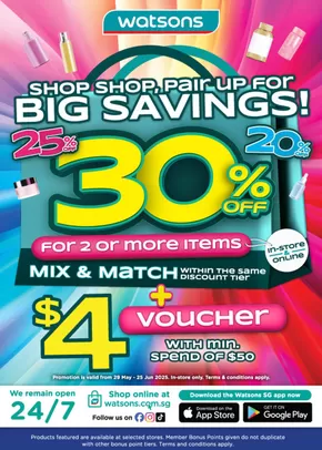 Watsons catalogue in Singapore | Watsons promotion | 2025-05-29T00:00:00.000Z - 2025-06-25T00:00:00.000Z