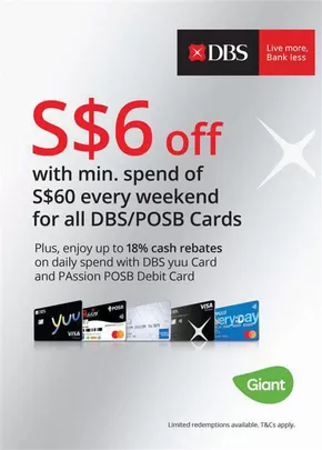 Giant catalogue in Singapore | DBS Cards Weekend Specials | 2025-07-01T00:00:00.000Z - 2025-10-26T00:00:00.000Z